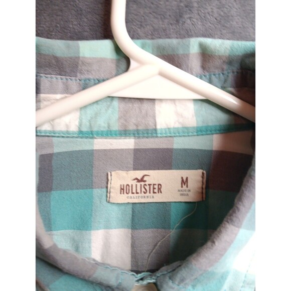 Mens Hollister Long Sleeve Button Down Shirt Medium Check Pattern - Picture 3 of 6
